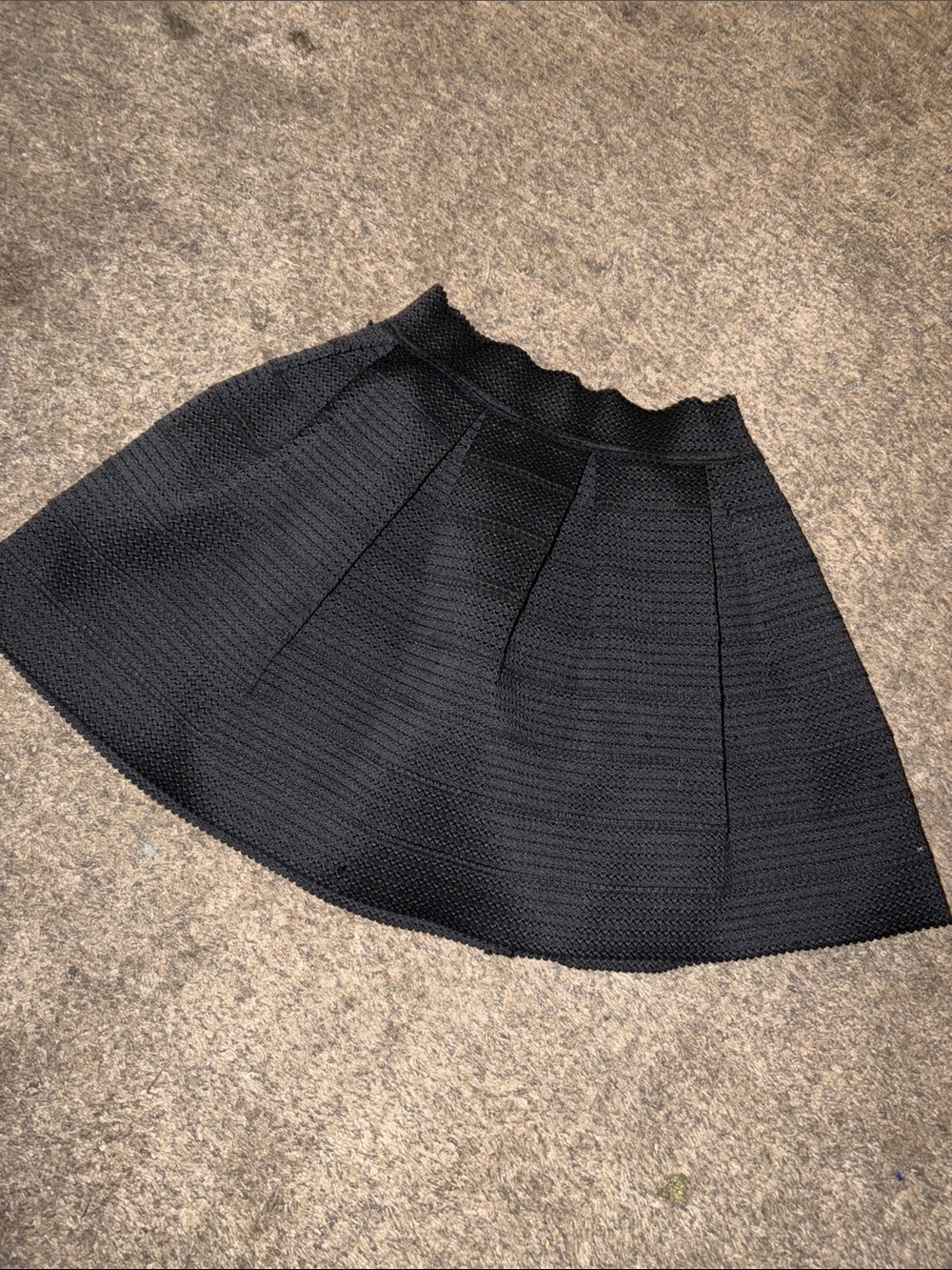Express Black Circle Skirt with Textured Knit